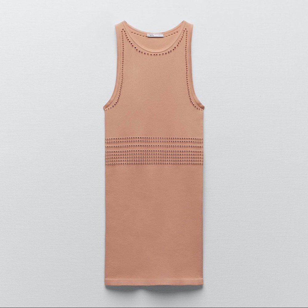 NWT Zara SEAMLESS OPENWORK DRESS size M/L - Picture 7 of 9